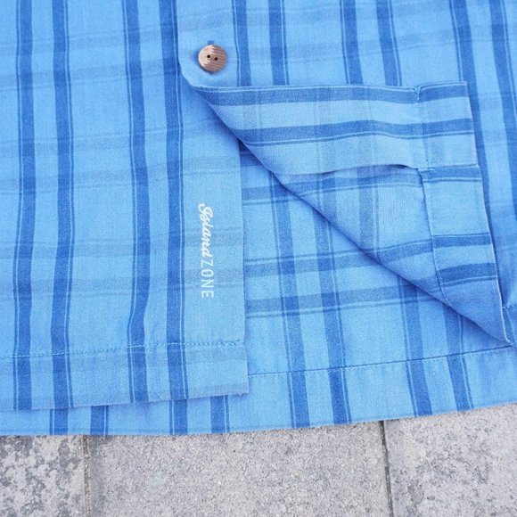 Tommy Bahama Mens Hawaiian Shirt Size Large Blue - Picture 3 of 6